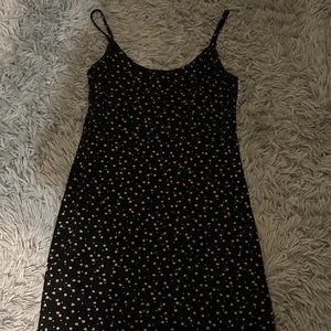 Brandy Melville floral mini dress, one size, black with patterned flowers